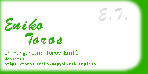 eniko toros business card